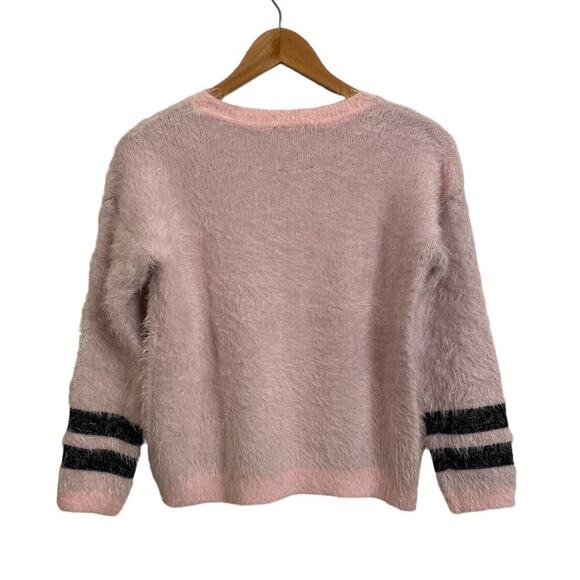 Barbie x Forever 21 Baby Pink Fuzzy Eyelash Sweater Size Small - Picture 2 of 6